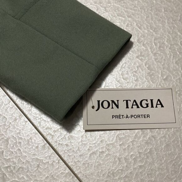 JON Tagia pret-a-porter vintage army green zip up blazer wool Sz 10 - Picture 13 of 16